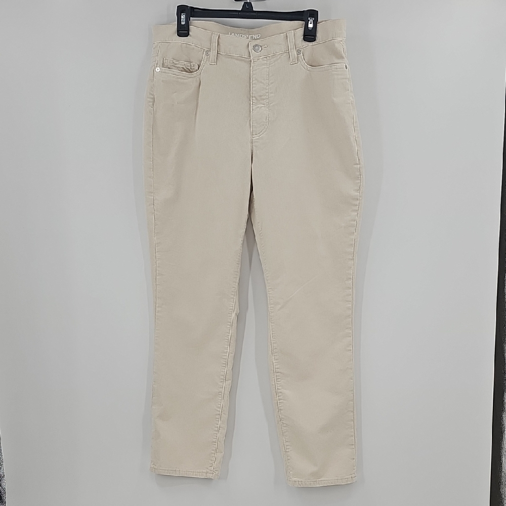Lands' End Woman's Cream Khaki Corduroy Pants Size 14